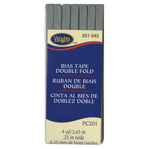 1/4" Double Fold Bias Tape Light Grey