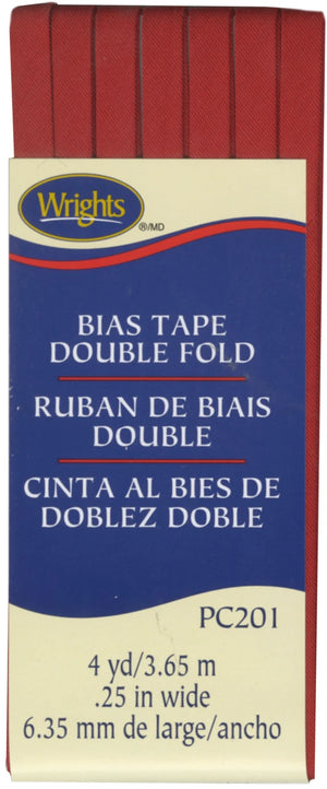 1/4" Double Fold Bias Tape Red