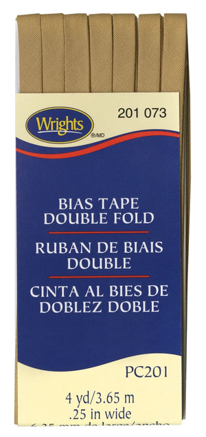 1/4" Double Fold Bias Tape Tan