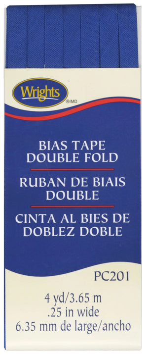 1/4" Double Fold Bias Tape Yale Blue