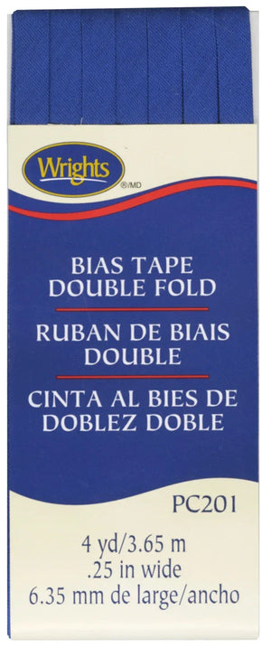 1/4" Double Fold Bias Tape Yale Blue