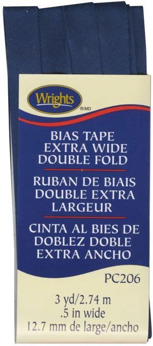 1/2" Double Fold Bias Tape Navy 1/2" Double Fold Bias Tape Navy