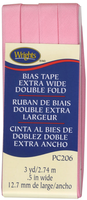 1/2" Double Fold Bias Tape Pink