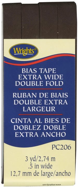 1/2" Double Fold Bias Tape Seal Brown