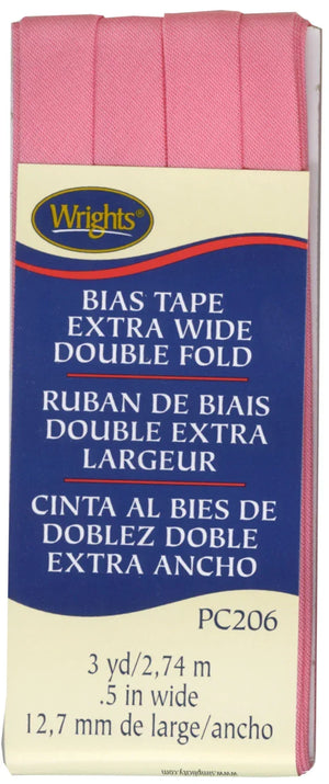1/2" Double Fold Bias Tape Candy Pink 1/2" Double Fold Bias Tape Candy Pink
