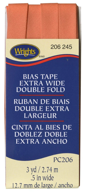 1/2" Double Fold Bias Tape Coral 1/2" Double Fold Bias Tape Coral