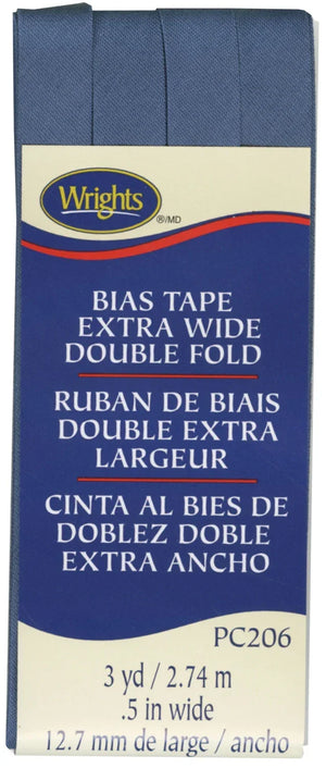 1/2" Double Fold Bias Tape Stone Blue 1/2" Double Fold Bias Tape Stone Blue