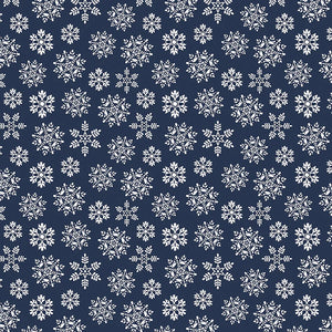 Benartex Nordic Cabin Snowflake Navy