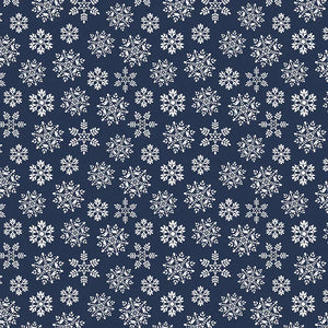 Benartex Nordic Cabin Snowflake Navy