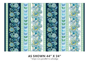 Benartex Butterfly Calypso Border Stripe Blue Multi Benartex Butterfly Calypso Border Stripe Blue Multi