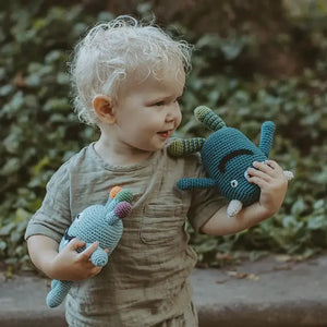 Quirky Monster Rattle Duck Egg Blue Quirky Monster Rattle Duck Egg Blue