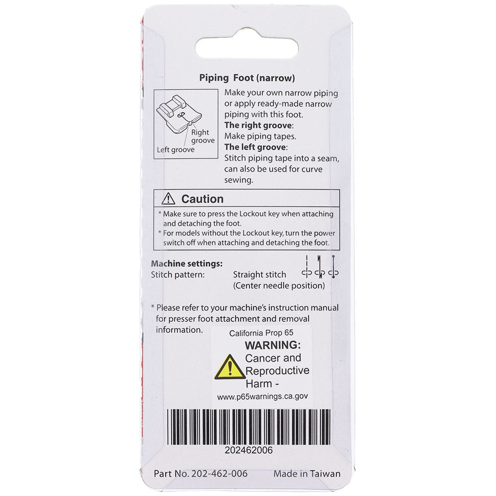 Janome Piping Foot Narrow (9mm)