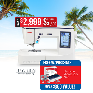 Janome Skyline S7 Sewing & Quilting Machine Anniversary Edition Janome Skyline S7 Sewing & Quilting Machine Anniversary Edition