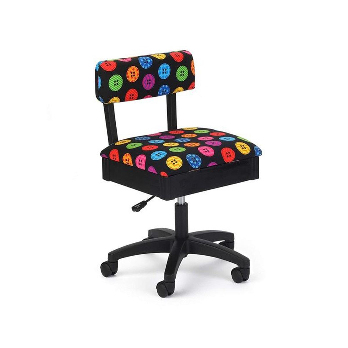 Arrow Bright Buttons Hydraulic Sewing Chair (H8013) - Meissner Sewing and Vacuum