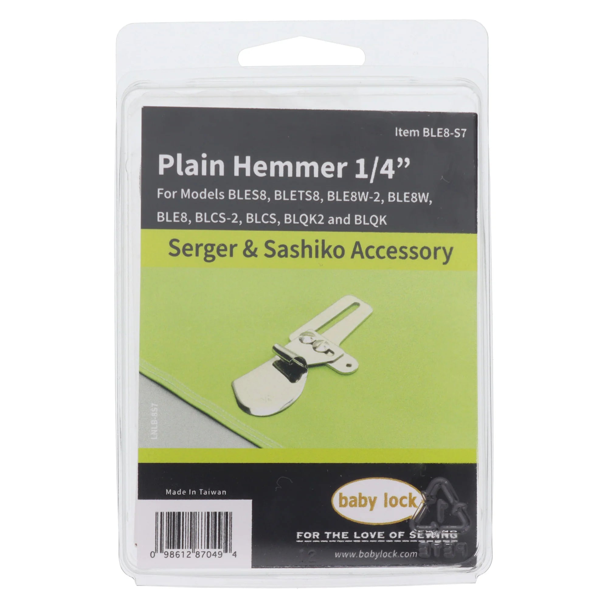 Baby Lock Plain 1/4" Hemmer Foot, #BLE8-S7