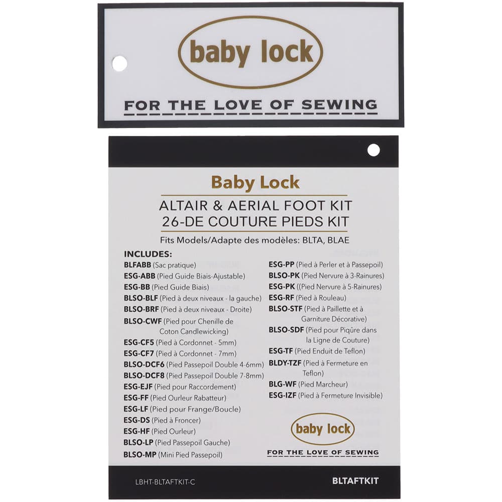 Baby Lock Altair Foot Kit (26pc), #BLTAFTKIT
