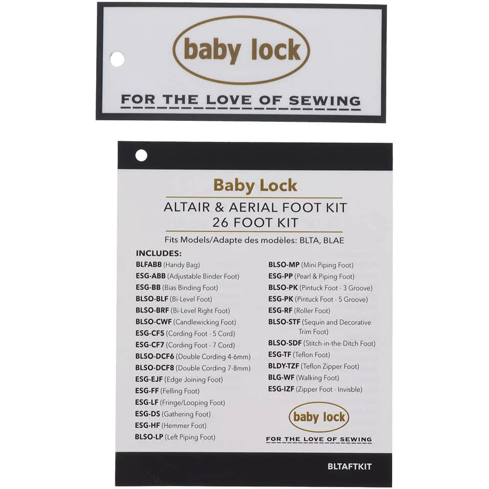 Baby Lock Altair Foot Kit (26pc), #BLTAFTKIT