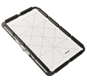 Grid-patterned cutting mat with black border on a white background Grid-patterned cutting mat with black border on a white background