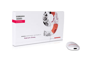 Bernina embroidery software package with a mouse on a white background Bernina embroidery software package with a mouse on a white background