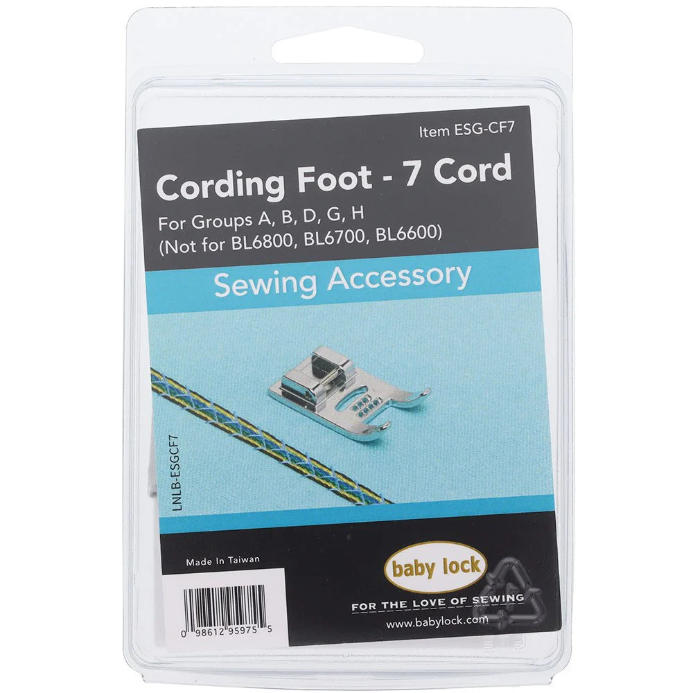 Baby Lock Cording Foot (7 Hole), #ESG-CF7