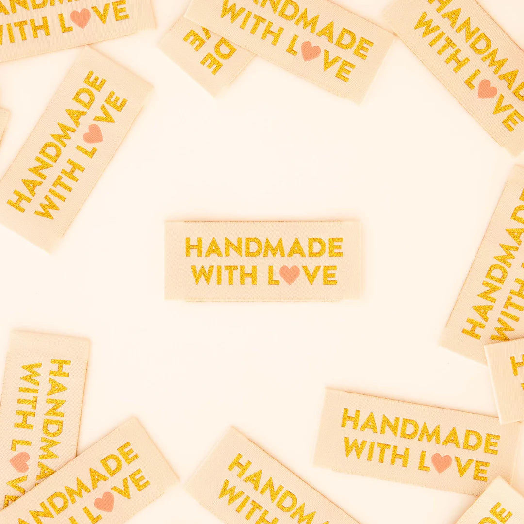 Handmade with Love Gold Sewing Label