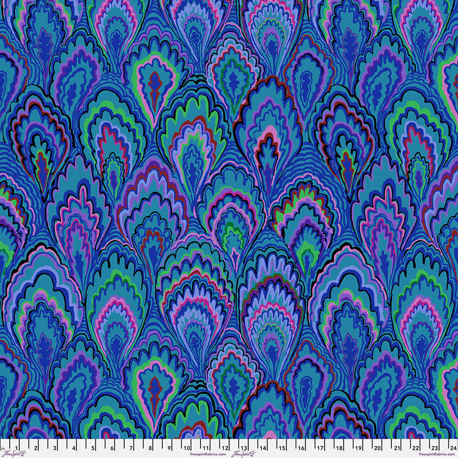 Kaffe Fassett Collective Classics Plus Marble Scallops - Blue