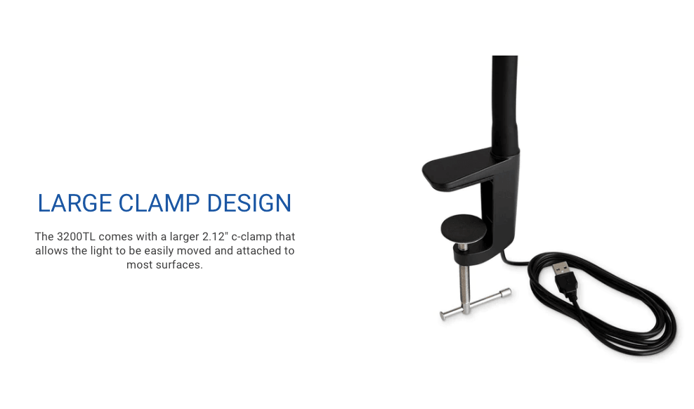 Reliable UberLight™ Flex 3100TL Led Task Light, Clamp - Meissner Sewing and Vacuum