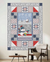 Benartex Nordic Cabin Deer w/ Pearlescent Metallic Navy Benartex Nordic Cabin Deer w/ Pearlescent Metallic Navy