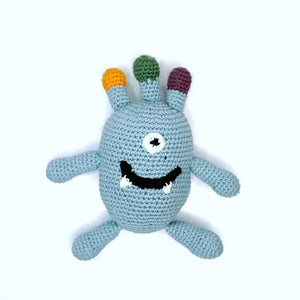 Quirky Monster Rattle Duck Egg Blue Quirky Monster Rattle Duck Egg Blue
