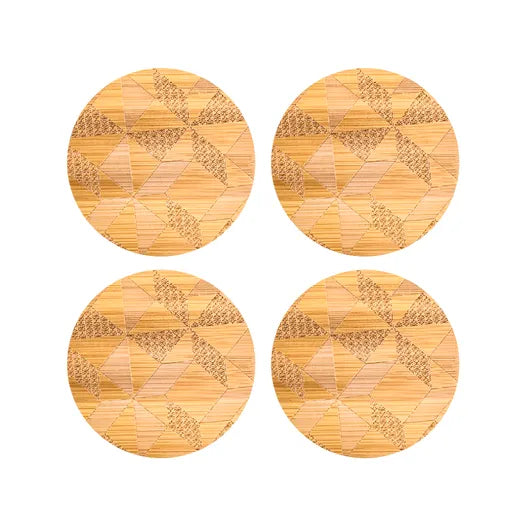 Windblown Star Round Coaster 4pc Set