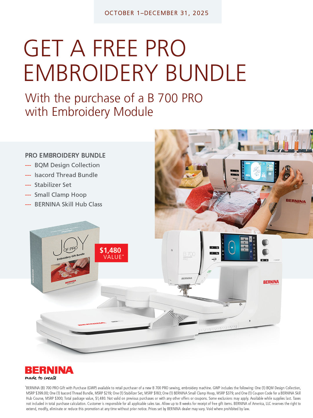 Bernina B700 E PRO Embroidery Machine