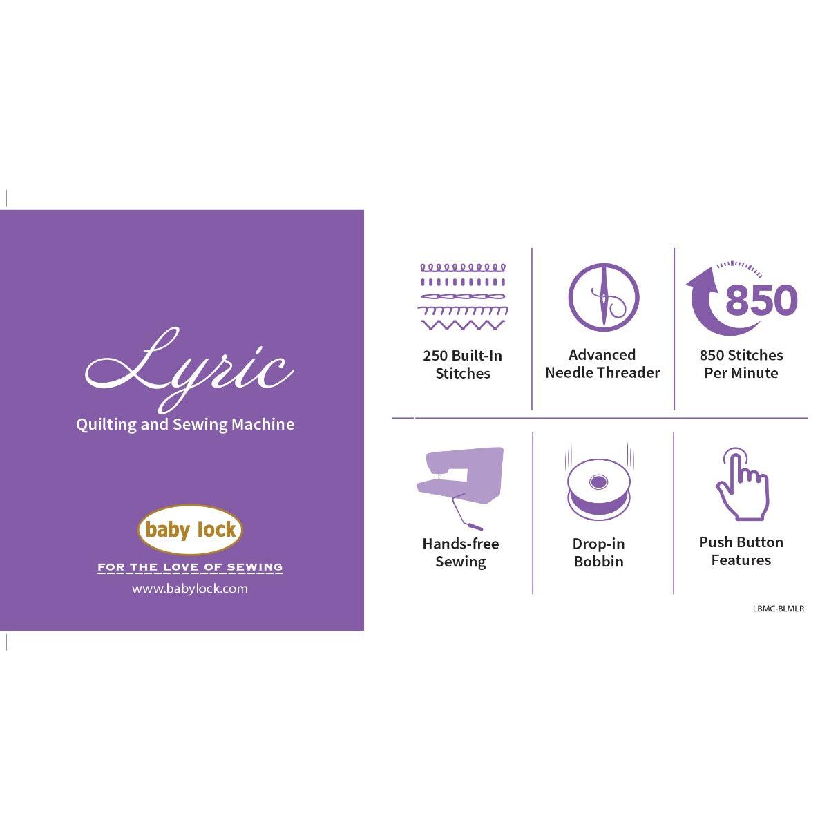 Baby Lock Lyric Sewing Machine - Meissner Sewing and Vacuum