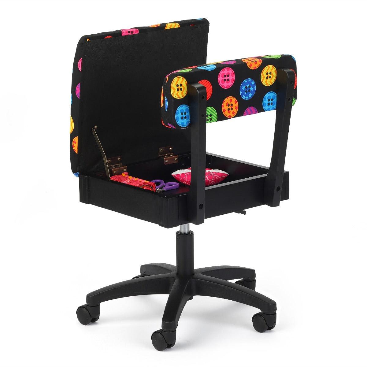 Arrow Bright Buttons Hydraulic Sewing Chair (H8013) - Meissner Sewing and Vacuum
