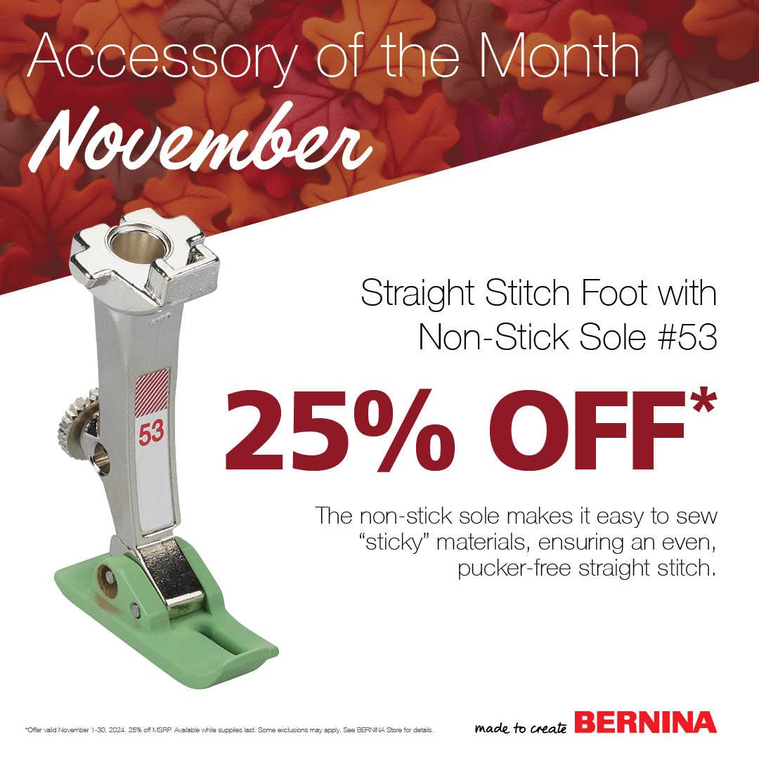 BERNINA Straight Stitch Foot with Non-Stick Sole #53 - Meissner Sewing and Vacuum