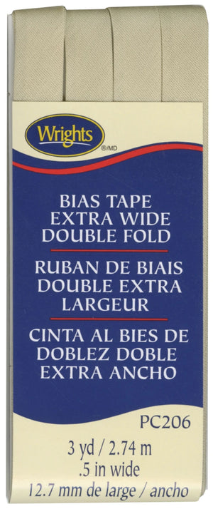 1/2" Double Fold Bias Tape Kahki