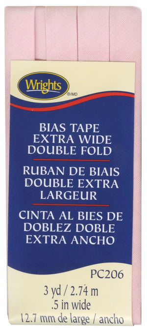 1/2" Double Fold Bias Tape Light Pink