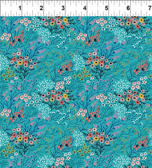 Whimsy Wildflowers Teal