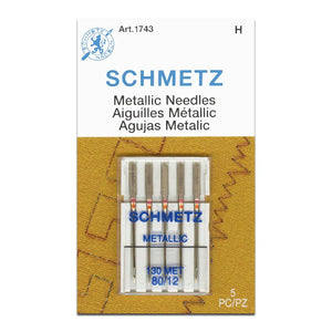 Schmetz Size 80/12 Metallic Sewing Machine Needles (5 pc)