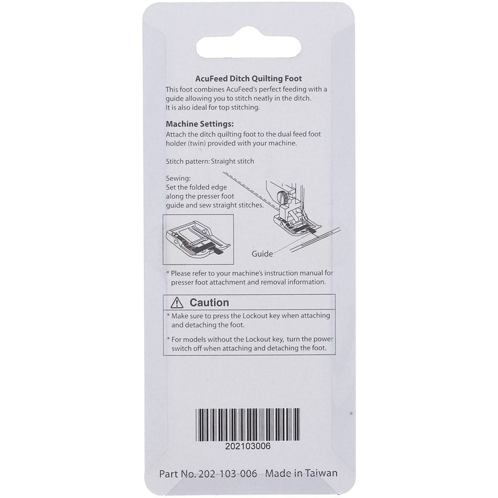 Janome Accufeed Flex Stitch in the Ditch Sole