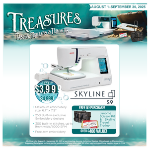 Janome Skyline S9 Sewing, Quilting & Embroidery Machine