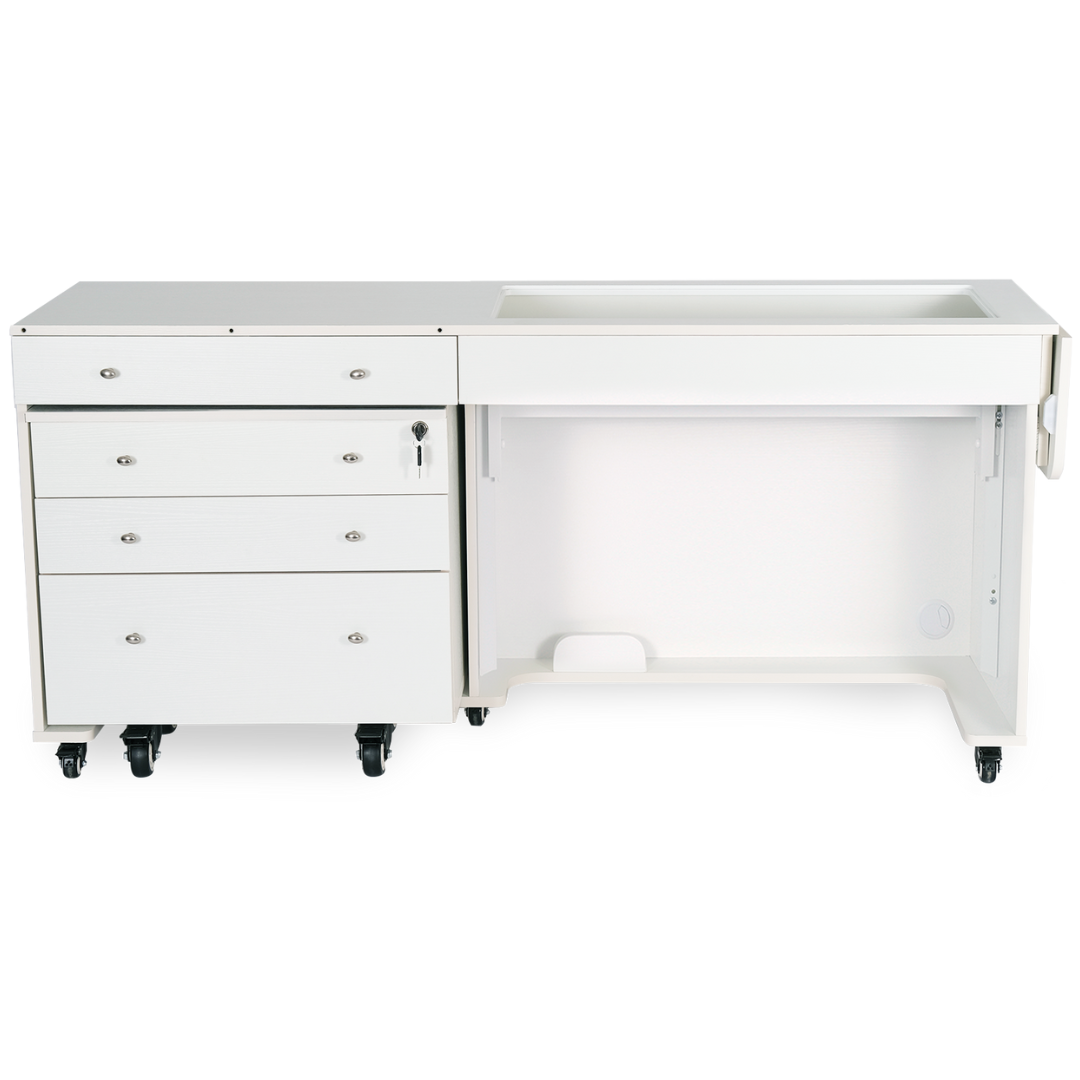 Kangaroo & Joey XL Hydraulic White Sewing Cabinet