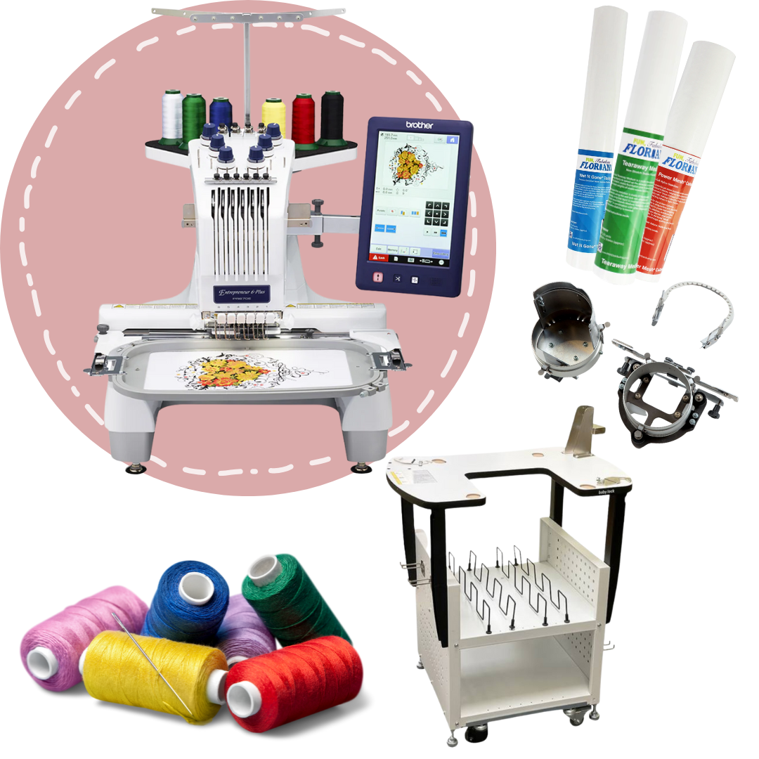 Brother Entrepreneur PR680W 6 Needle Embroidery Machine with Embroidery Business Kit