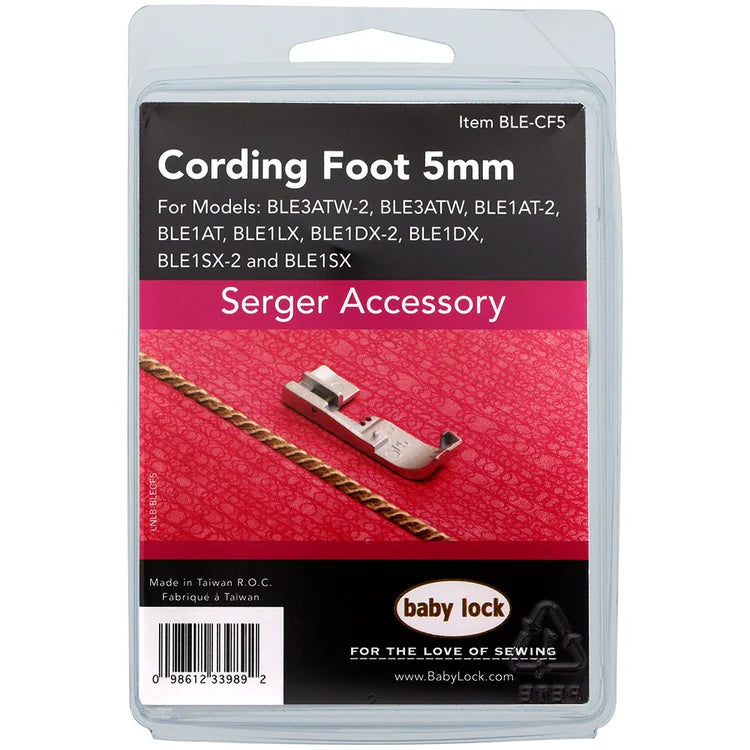 Baby Lock Cording Foot 5mm Serger Foot