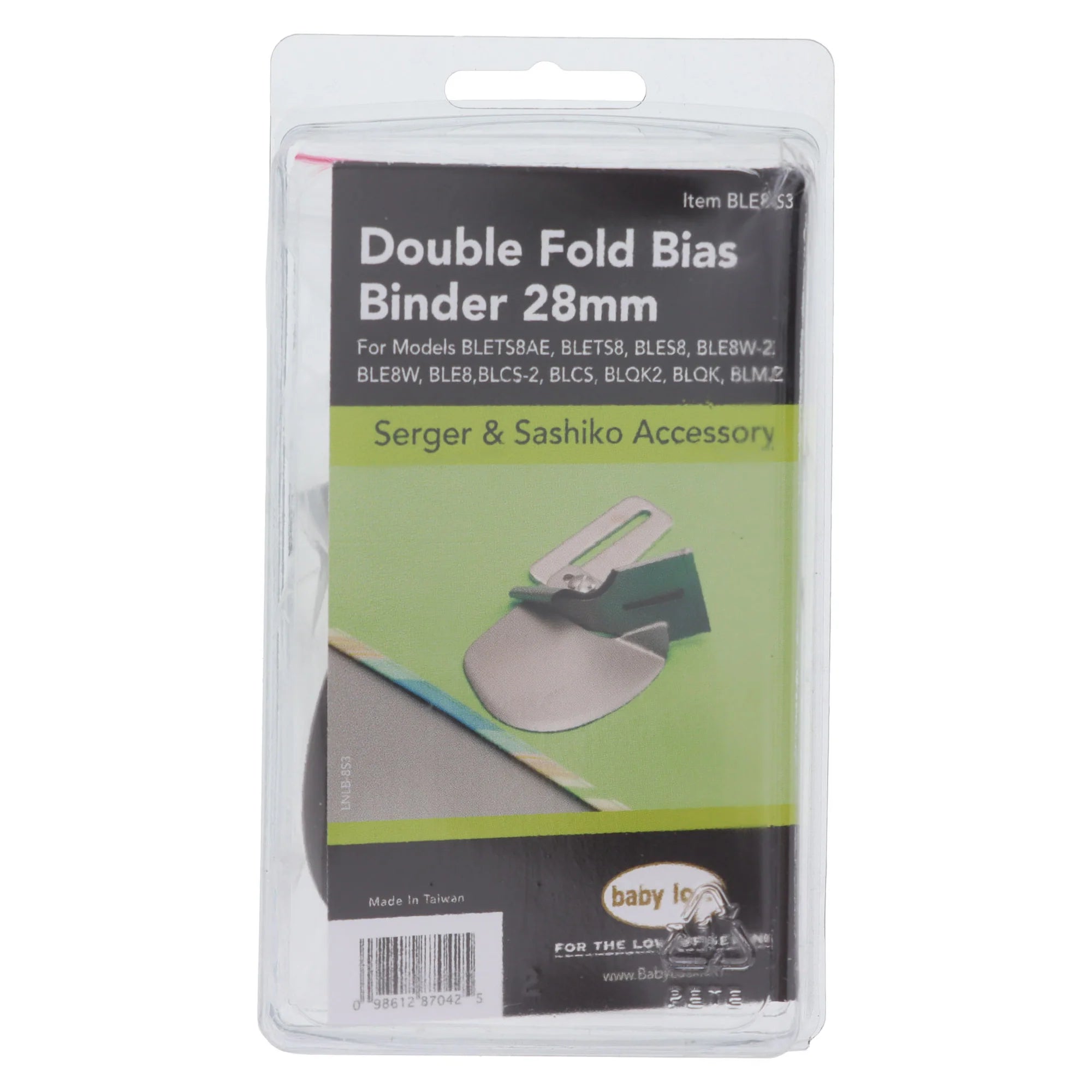 Baby Lock Double Fold Bias Binder 28mm Serger Attachment