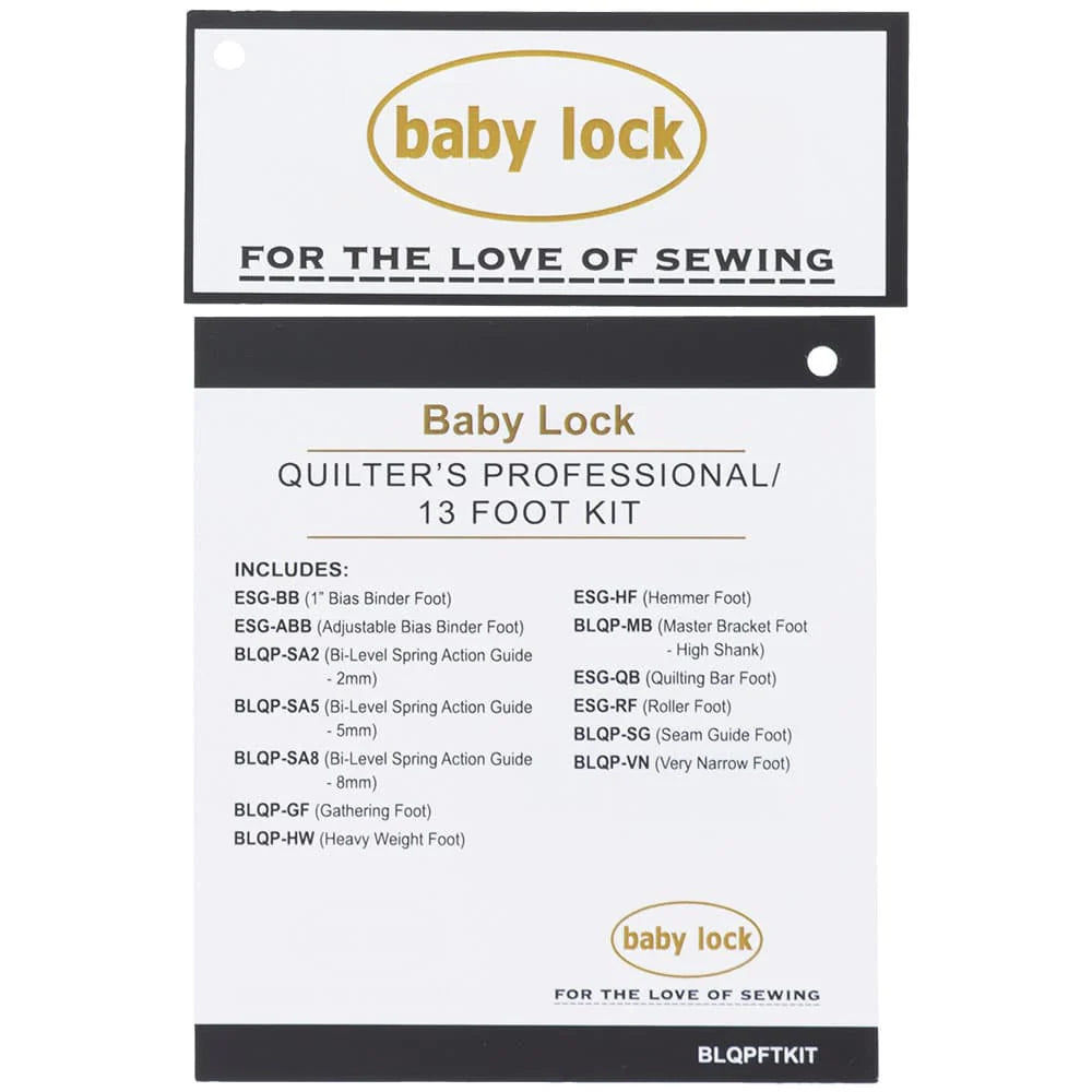 Baby Lock 13pc Quilters Choice Presser Foot Kit, #BLQPFTKIT