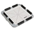Quilting ruler with grid lines on a white background