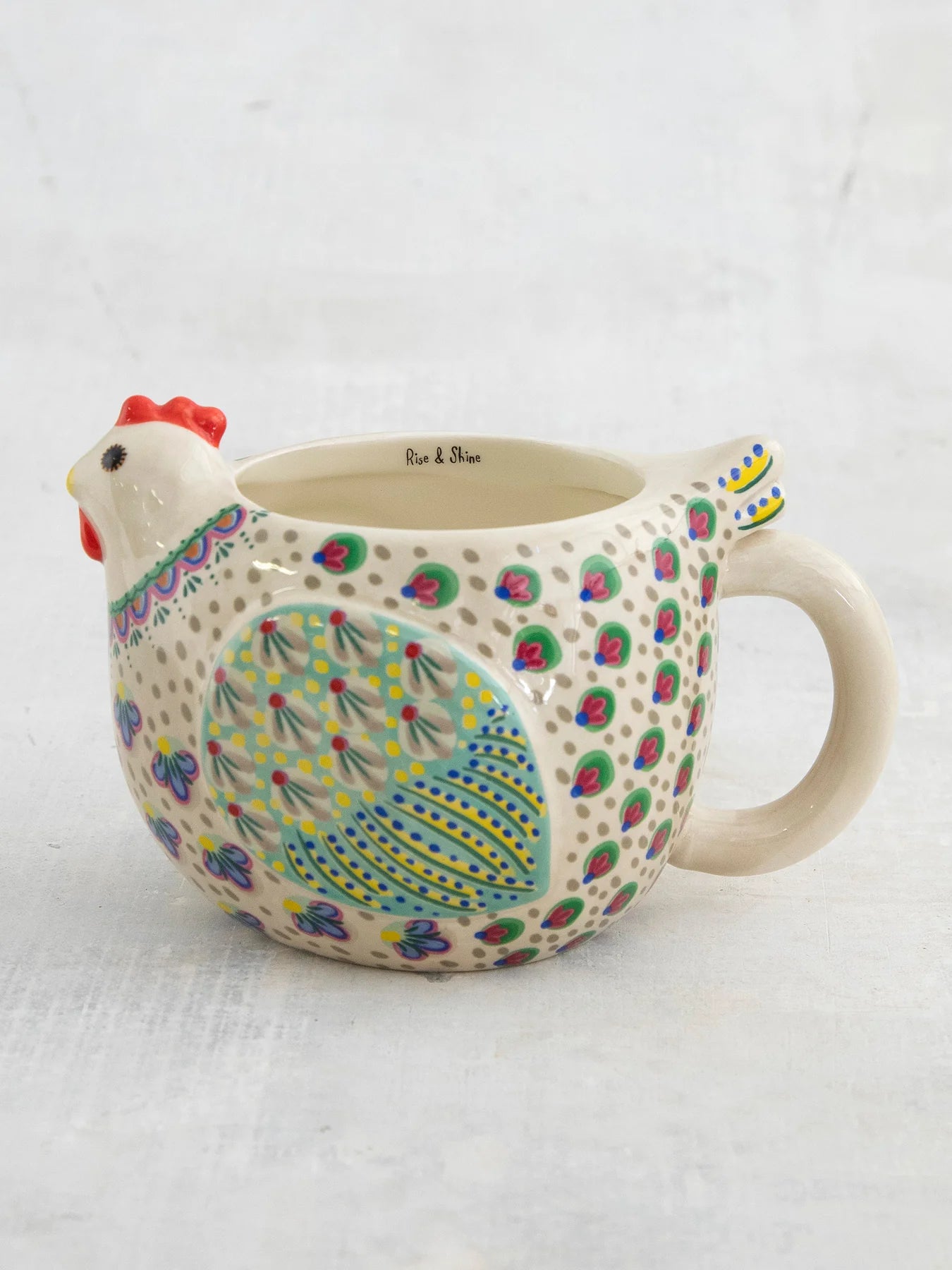 Folk Art Coffee Mug Penny the Chicken - Meissner Sewing and Vacuum