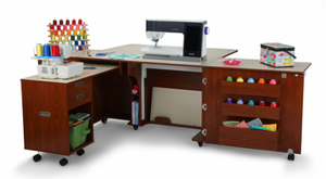 Aussie II Sewing Cabinet in Teak - San Jose Floor Model