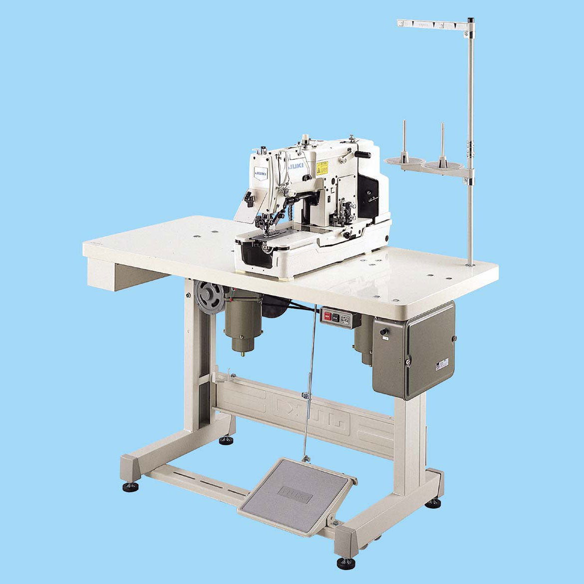 Juki LBH-783 Single Needle Lockstitch Buttonholing Industrial Machine Includes Table and Servo Motor (Table Comes Assembled)