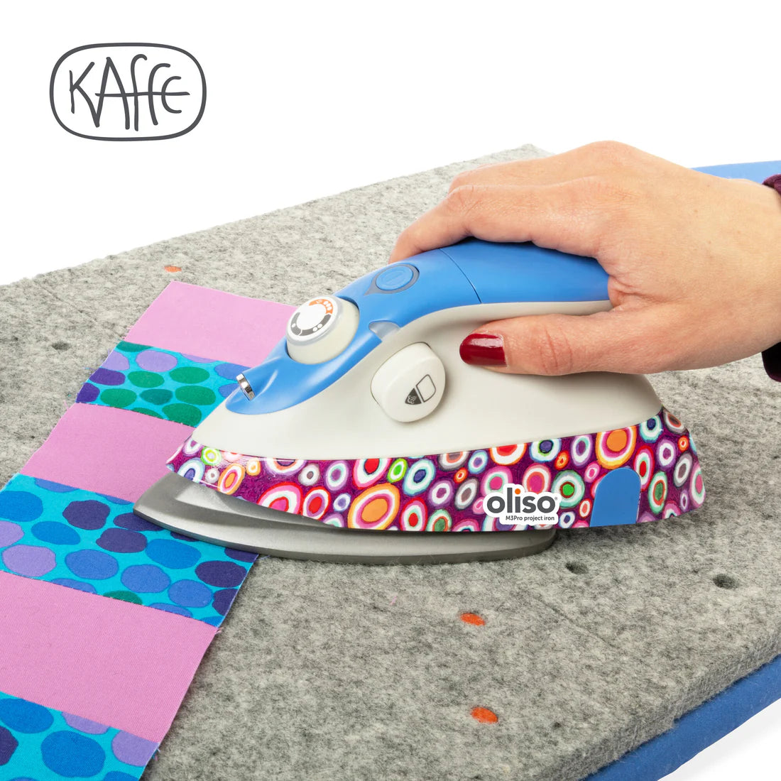 Oliso M3Pro Mini Iron with Trivet Kaffe Fassett